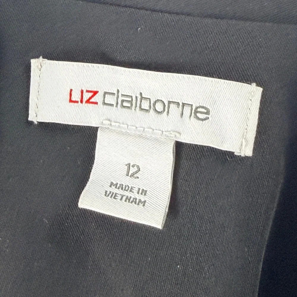 Liz Claiborne Womens Black Single Button Blazer Suit Jacket Size 12 NWT 814-1125